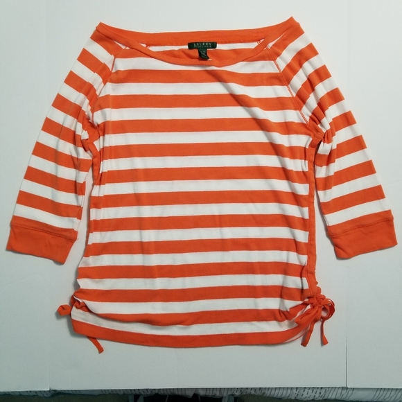 Lauren by Ralph Lauren Striped Boatneck Top Sz XL - Picture 3 of 11